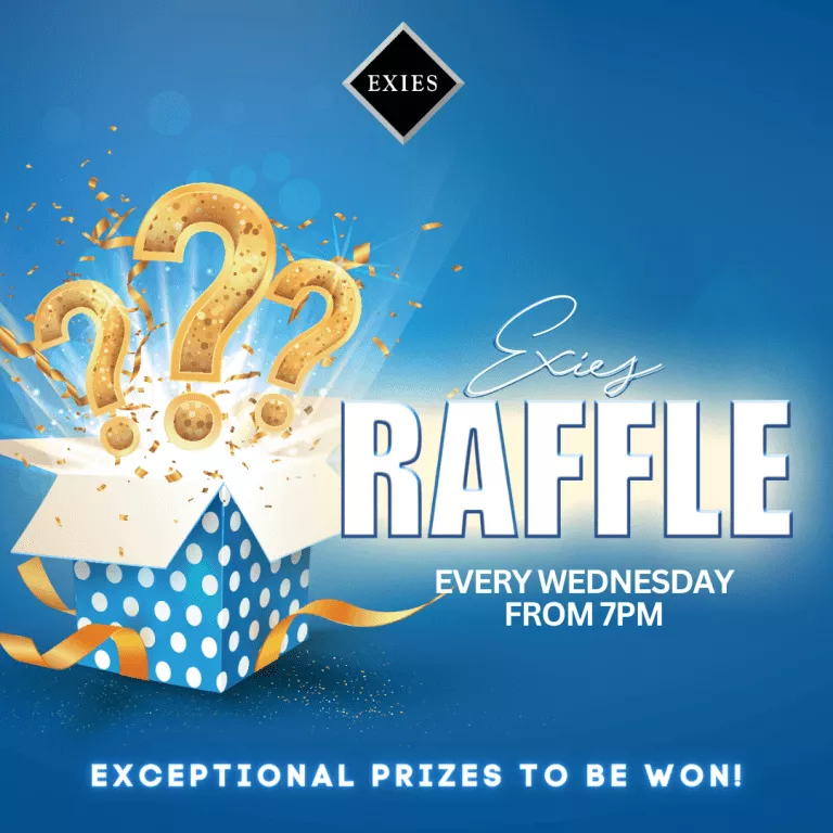 exies raffle promotion tile