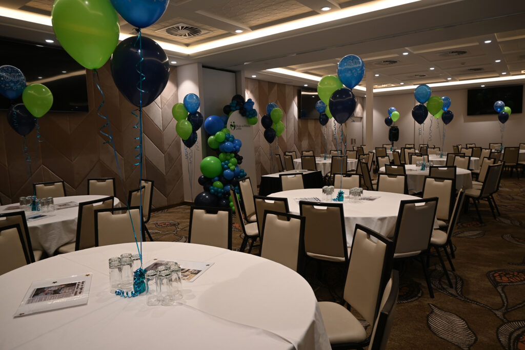 Function room at Exies Main Club set for an event